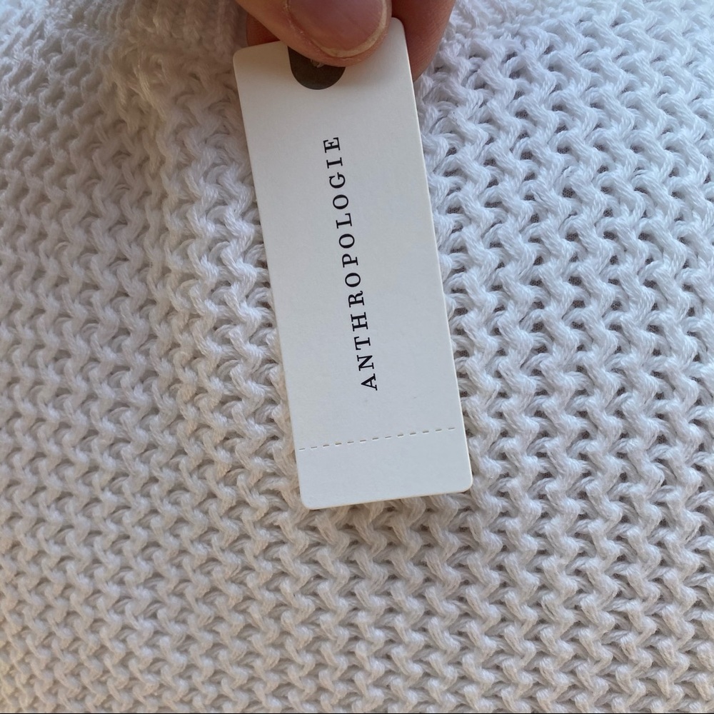NWT-Anthropologie White Knit rank top - Picture 4 of 6